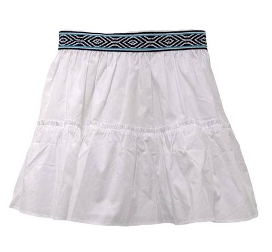 Ramy Brook  Mickey Patterned Band Tiered Mini Skirt, Ivory, Size 00, NWT