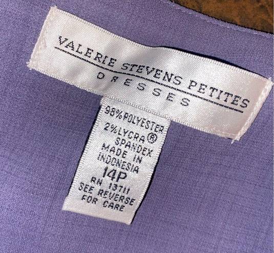 Valerie Stevens  Square Neck Sheath Dress with Belt Detail in Lavendar - size 14P