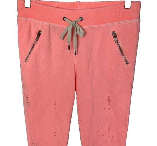 n:philanthropy  Coral Distressed Ripped Road Joggers Soft Sweatpants Size Medium