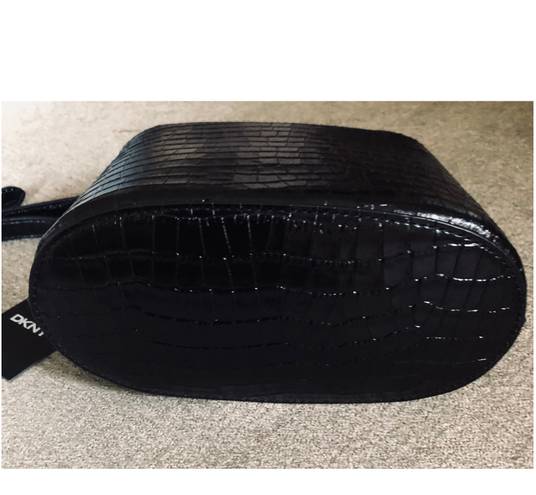 DKNY Croc-Embssed Leather Flap Bucket