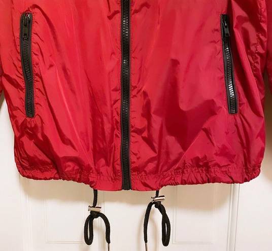 Forever 21 | Red and Black Windbreaker with  Attached Stow Away Hood Small