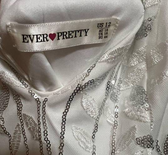 Ever Pretty Ever-Pretty Women's Sequin Sparkly V-Neck Short Sleeve Maxi Size 12