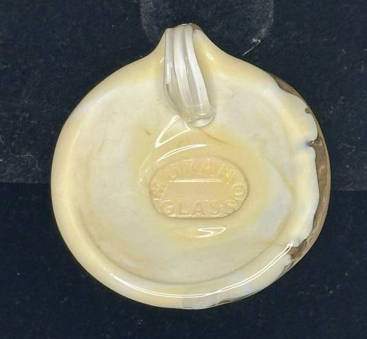 Murano glass authentic Italian pendant w/ reflective gold & sparkly rose gold