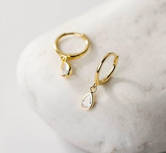 18K Gold Plated CZ Cubic Zirconia Dangle Drop Earrings for Women