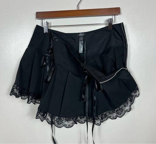 Dolls Kill  Widow SONG OF SADNESS PLEATED SKIRT Medium Lace Goth Witchy Black