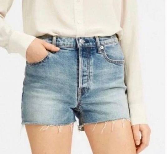 Everlane  The Cheeky High Rise Cutoff Button Fly Jean Shorts