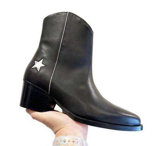 Krass&co NEW Thursday Boot . Country Star Black Ankle Zipper Western Booties US 6.5