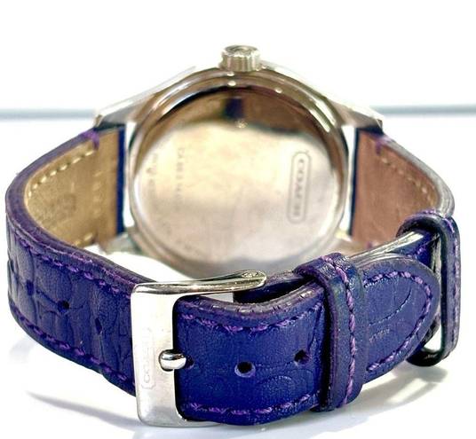 Coach  Purple Leather Monogram Band Madison Signature Watch
