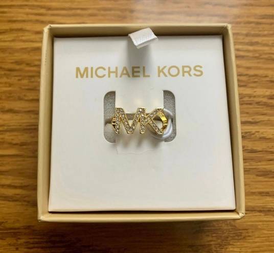 Michael Kors Gold-Tone Logo Ring Size 8