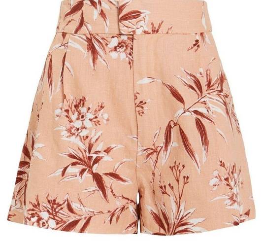 Joie  Linen Pink Floral Casual High Waisted Shorts