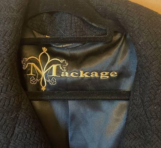 Mackage  Virgin Wool Blend Black Long Winter Coat Jacket Medium