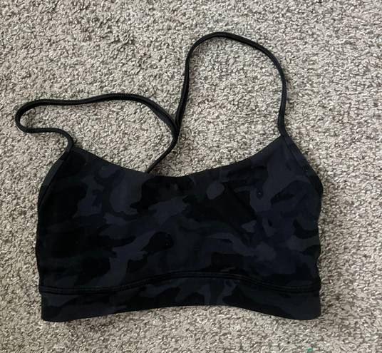 Lululemon Flow Y Black Camo Sports Bra