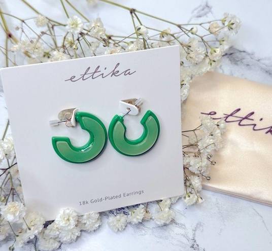 Ettika NWOT  Green Daydreamin' Resin Earrings