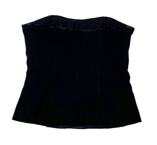 White House | Black Market  Embroidered Stud Ponte Black & White Bustier Corset Top