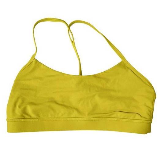 Lululemon  Flow Y Bra Nulu Light Support Sports Bra Yellow Serpentine Sz 10