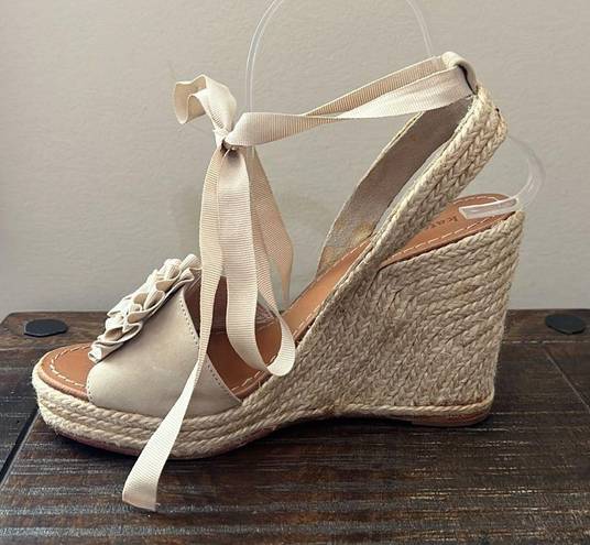 Kate Spade  Espadrille Wedge Sandals Flower Size 8.5