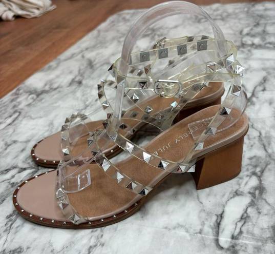 Sincerely Jules  Venus Studded Silver Open Toe Heels Sandals size 8