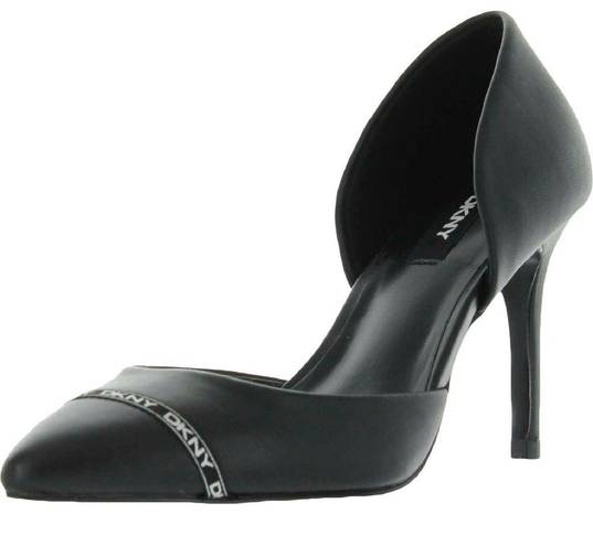 DKNY NEW  Womens Rosetta Leather Logo Pumps BLACK