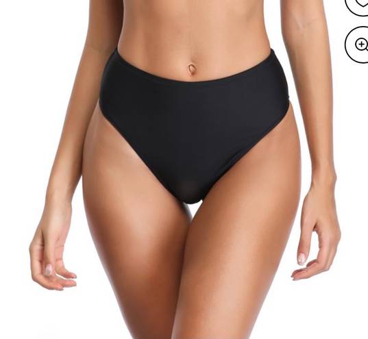 Relleciga Women's Black High Cut High Waisted Bikini Bottom