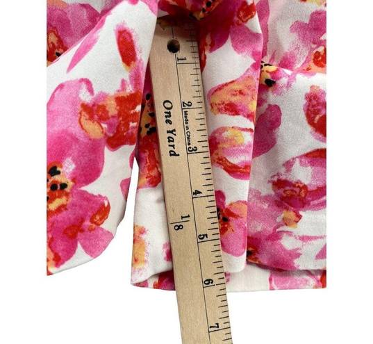 Isaac Mizrahi  Shorts Women 16 Pink Floral Water Color High Rise Stretch Tropical