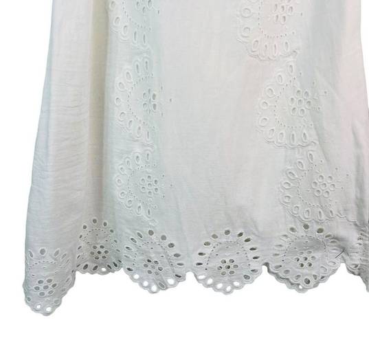 Hill House  White The Mila Dress One shoulder Eyelet Dress Small