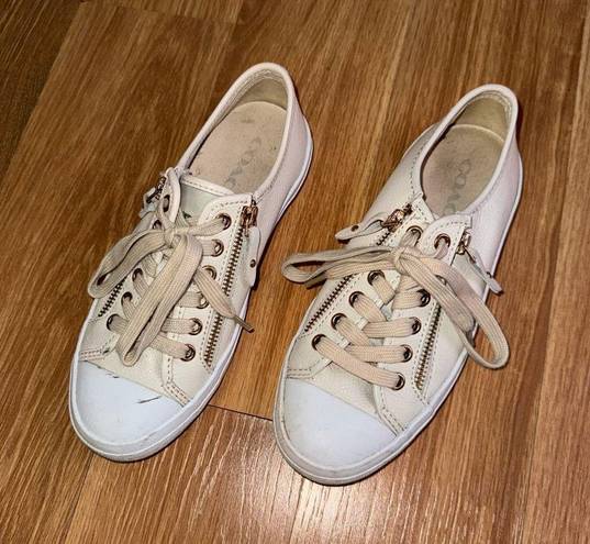 Coach  double zip cream empire sneakers size 6