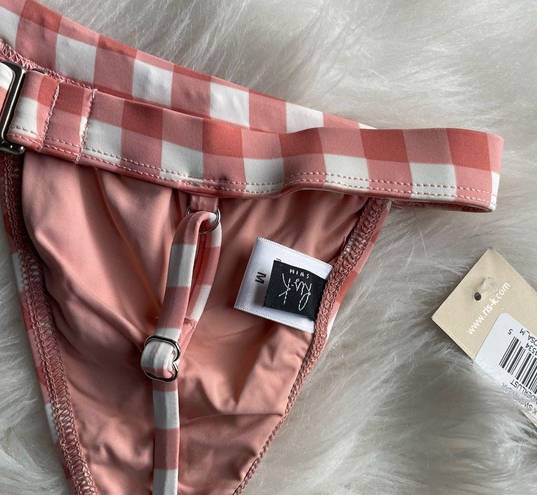 Ris-k Barbiecore Bikini Top Plaid Pink Size Medium NWT