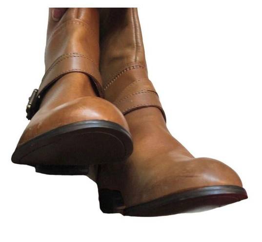 Fossil  Zena back zipper caramel riding boots NWOB