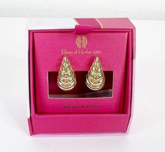 House of Harlow NWT  1960 Textured Earrings Gold