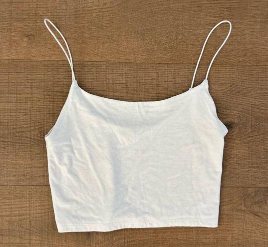 Wilfred Free  aritzia white thin spaghetti strap crop tank top