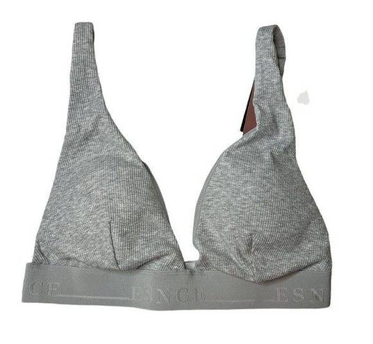 H&M  Grey Ribbed Padded Cotton Bra Size Medium New