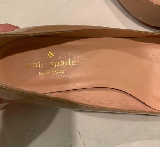 Kate Spade  Kylah Patent Block Heels Nude Square Toe