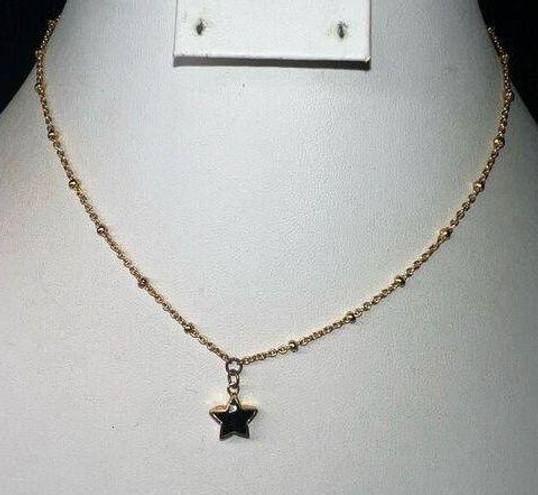 The Bar Bauble Dainty Gold Tone Knotted Chain with Star Pendant