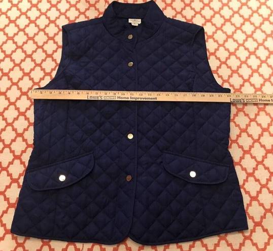 St. John’s Bay St John's Bay Quilted Vest Women's Puffer Snap Front Pockets Navy Blue Size XL