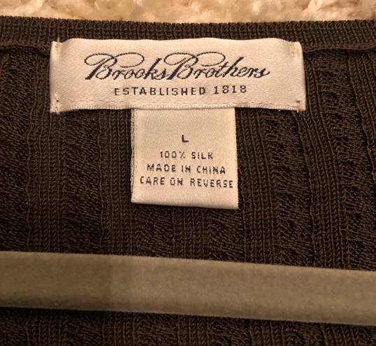 Brooks Brothers 100% Silk Crew Neck Sweater
