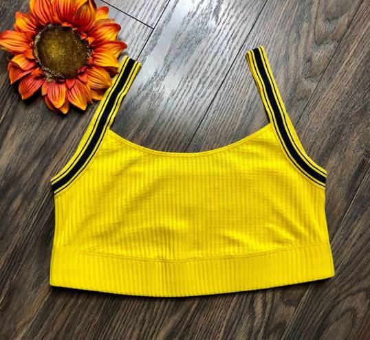 American Apparel Thick Yellow Ribbed Crop Top