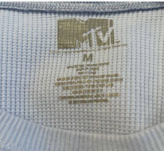 MTV Brand MTV Graphic Cropped Waffle Knit Thermal Top Size M