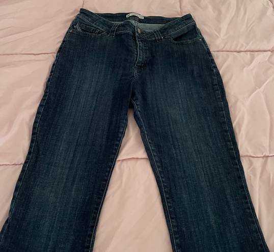 Lee Slender Secret Lower On The Waist Bootcut Embroidered Dark Blue Jeans, size 12