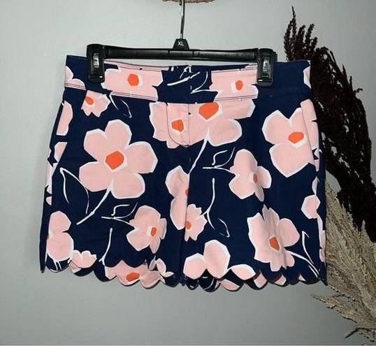 Isaac Mizrahi  Stretchy Tailored Shorts Pink Blue Floral Spring Summer 32” Sz 4