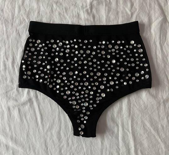 Dolls Kill Club Exx Black Rhinestone Rave Bottoms