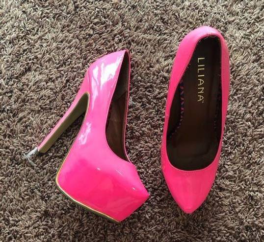 Liliana Barbie pink platform heels