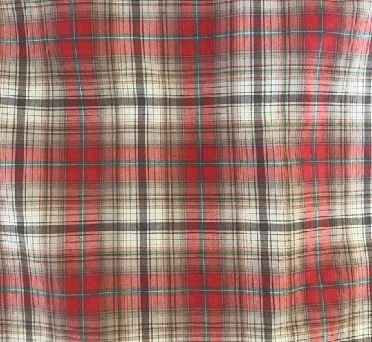 Treasure & Bond Long Sleeve Red White Plaid Check Lightweight Tunic Top S