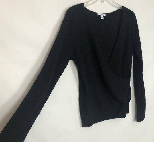 Bar III  Wool Blend Wrap Black Sweater XS