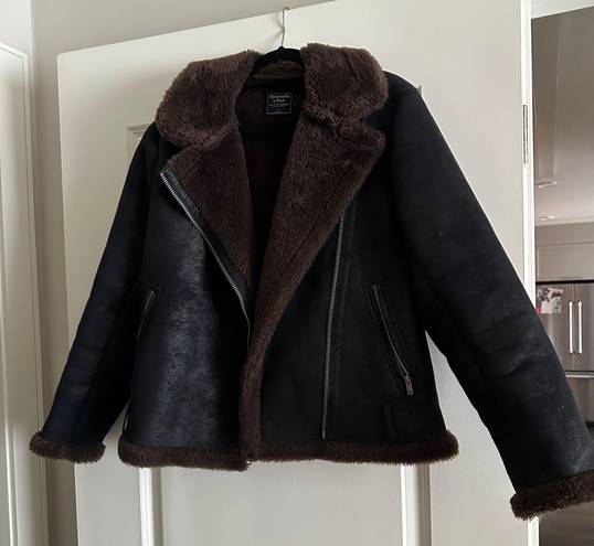 Abercrombie & Fitch Fur Moto Jacket