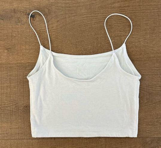 Wilfred Free  aritzia white thin spaghetti strap crop tank top