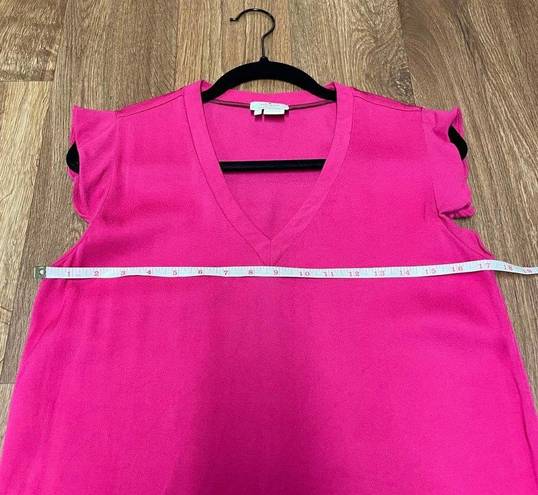 Kate Spade  NY Womens Pink Cap Sleeve V Neck Blouse Size Small Live Colorfully