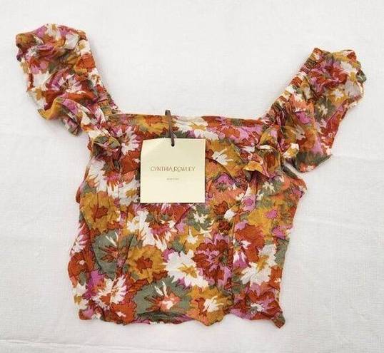 Cynthia Rowley  Square Neck Floral Crop Top, Womens Size Small