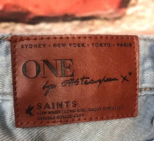 One Teaspoon One by  Saints Baggy Bowed Leg Ultra Distressed Jeans