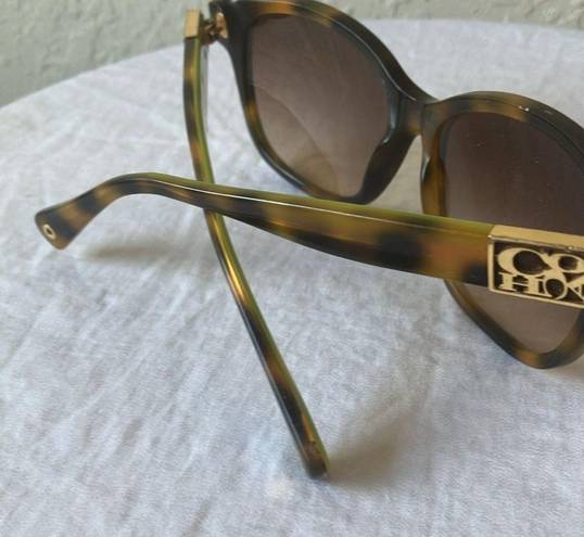 Coach : Brown Tortoise Cortney (L023) Brown/Lime Green Sunglasses-marks on lenses