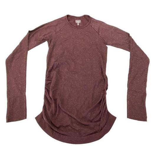 Athleta  Speedlight Glow Top Antique Burgundy Sparkle XS 510329